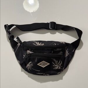 Billabong Black and White Palm Pattern Belt Bag